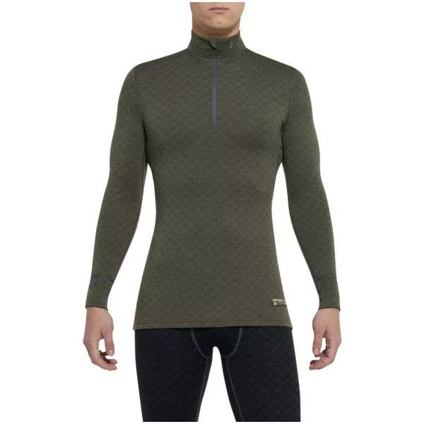 THERMOWAVE – MERINO XTREME / Camisa térmica de lana merino para hombre / Verde bosque / Negro Para los hombres