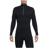 THERMOWAVE - MERINO XTREME / Mens Merino Wool Thermal Shirt / Black Dark Grey Melange