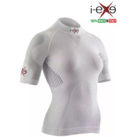 I-EXE Made in Italy - Women's Multizone Short Sleeve Compression Shirt - Color: White with Black