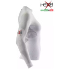 I-EXE Made in Italy - Camiseta de compresión de manga larga multizona para mujer - Color: blanco con negro