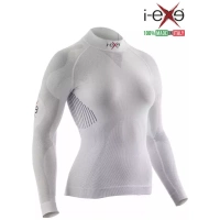 I-EXE Made in Italy – Camiseta de compresión de manga larga multizona para mujer – Color: blanco con negro Camisas y camisetas de compresión