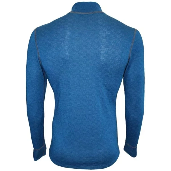 THERMOWAVE – MERINO XTREME / Mens Merino Wool Thermal Shirt / DARK SEA + ZIP For Men