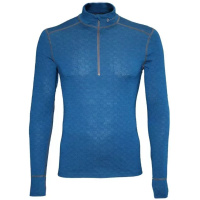 THERMOWAVE - MERINO XTREME / Mens Merino Wool Thermal Shirt / DARK SEA + ZIP